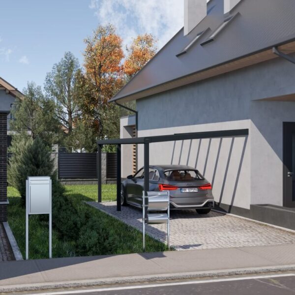 Anlehncarport Glas 3x6