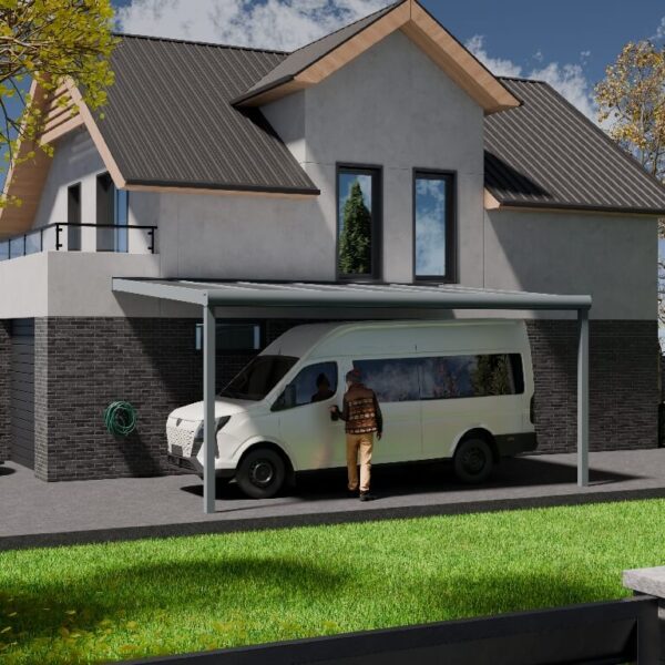 Anlehncarport aus polycarbonat 4x6 m