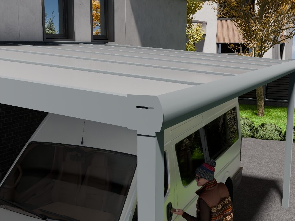 Anlehncarport polycarbonat 6x4m Anlehncarport Polycarbonat und Alu 6x4