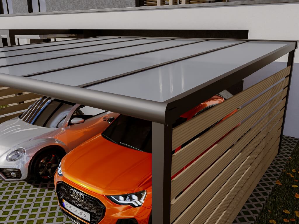 Doppelcarport Polycarbonat 5x6