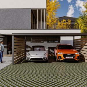 Doppelcarport Polycarbonat 5x6 m