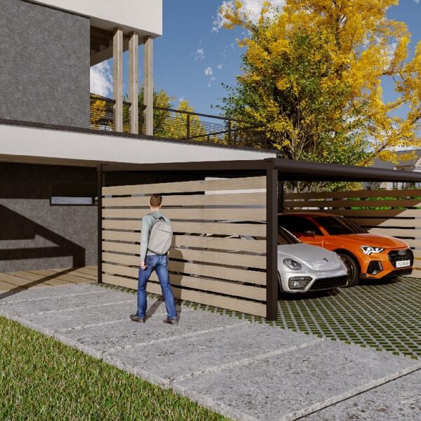 Doppelcarport Polycarbonat 6x5m