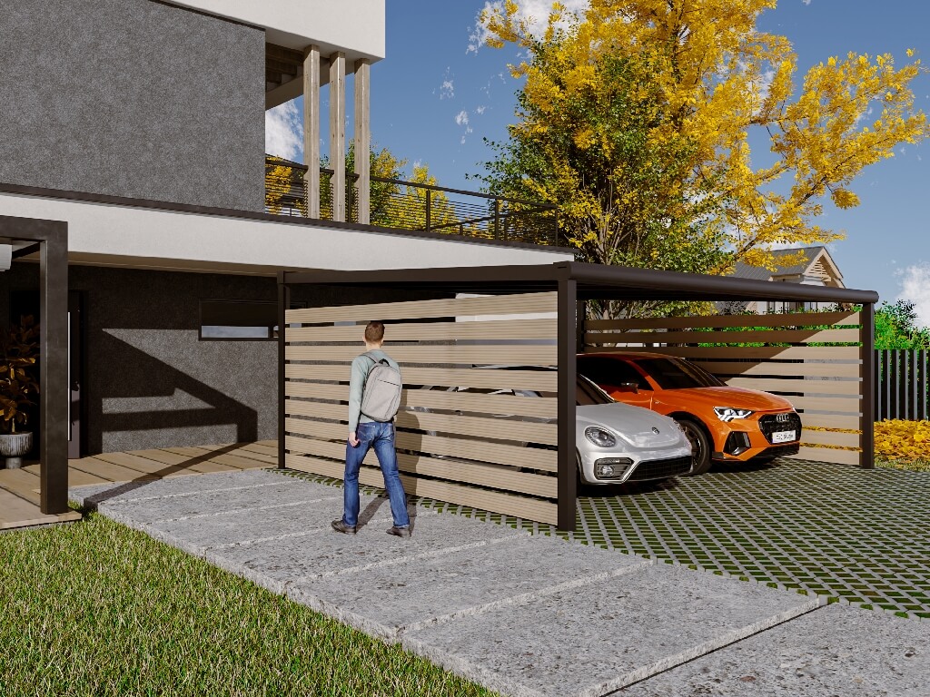 Doppelcarport Polycarbonat 6x5m