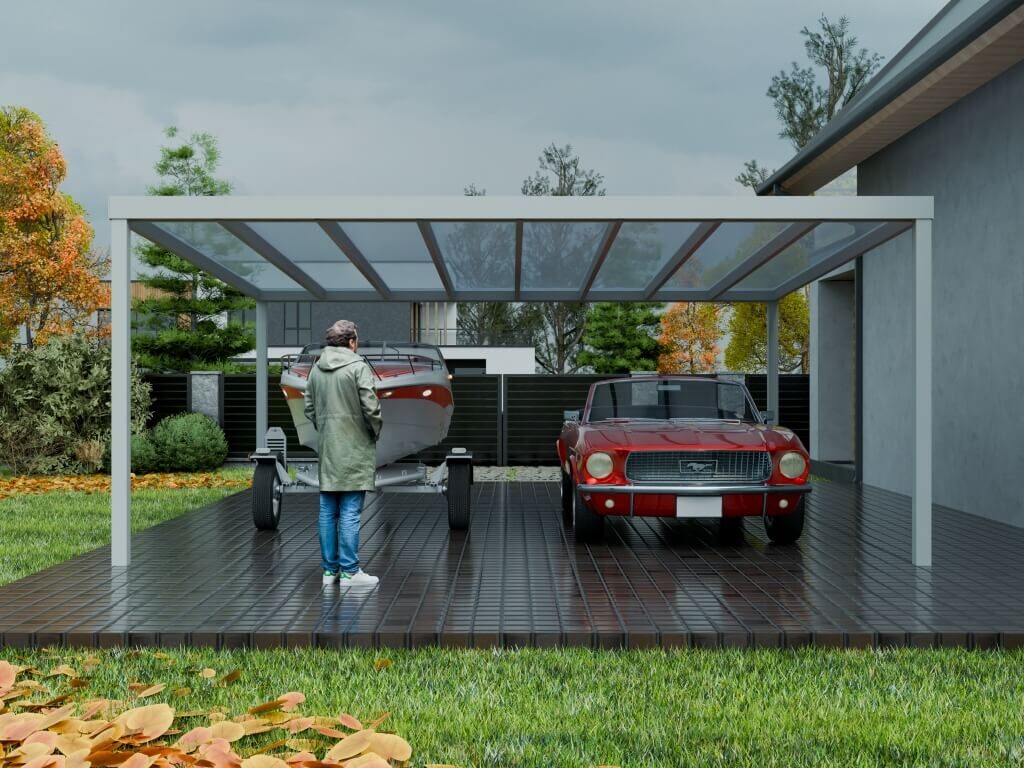 Doppelcarport Aluminiumüberdachung 6x6 m