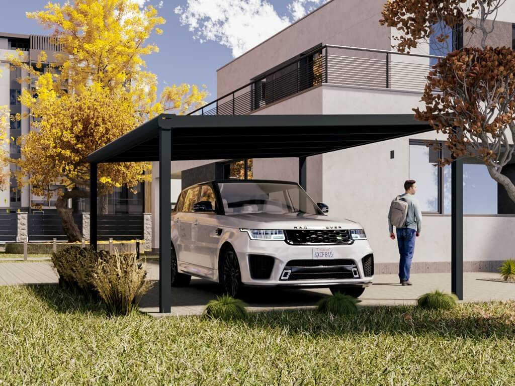 Einzelcarport Polycarbonat 4x6 m