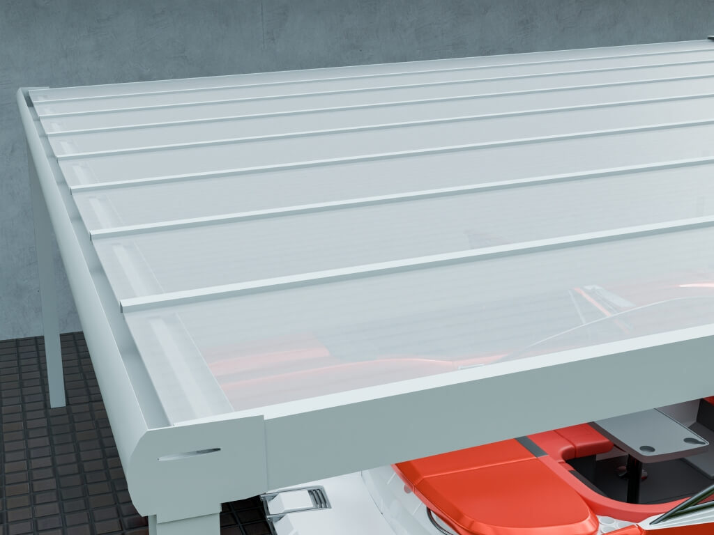 Alu Doppelcarport Polycarbonat 6x6 m