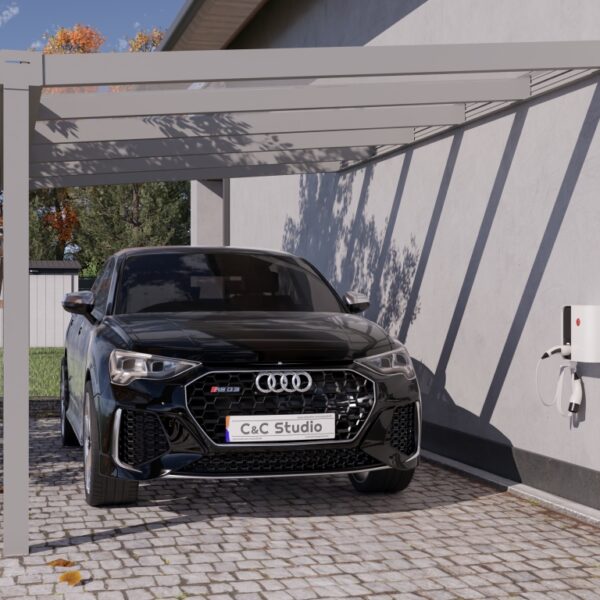Anlehncarport Glas 3x5 m