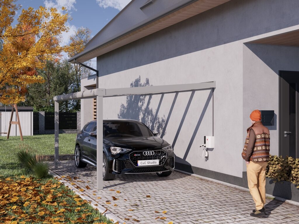 Anlehncarport Glas 5x3 m