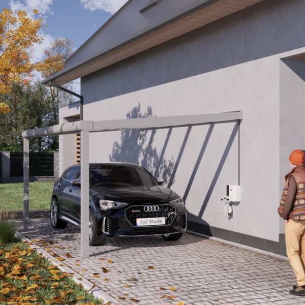 Anlehncarport Glas 5x3m